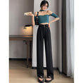 Load image into Gallery viewer, [FENGLIN Series]★Casual Pants★ 2color Bottoms Cool Black Purple Slimming Plain Black Purple
