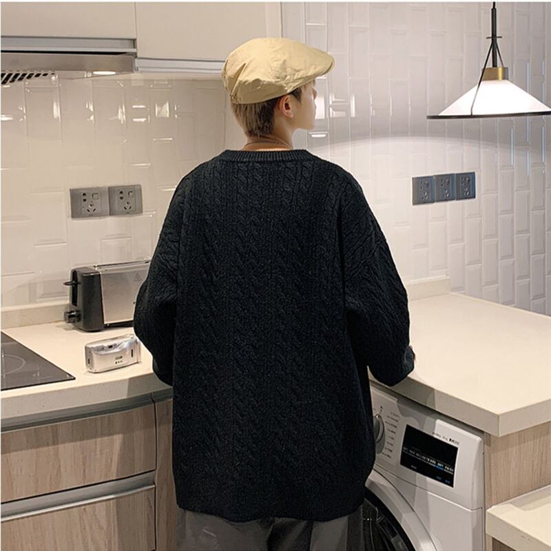 [Gyoshoen Series] ★Sweater★ 4color Knit Tops Unisex Men's Simple Casual Brown Black Gray White