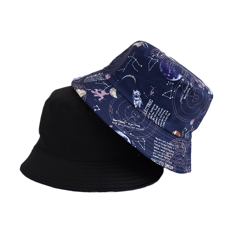 [Tokushu series] ★Hat★ 2color hat, hat that can be worn on both sides, Harajuku style, easy to match, starry sky pattern, spring/autumn type