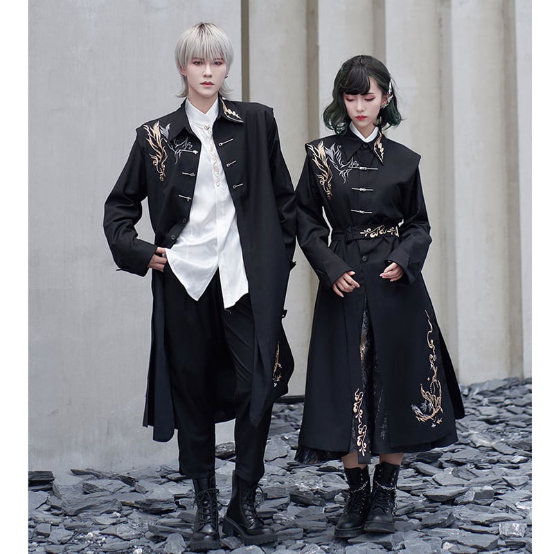 [Kyoto---Hoseigo series]★China style coat★Trench coat embroidery Unisex slimming Chinese clothing for men and women