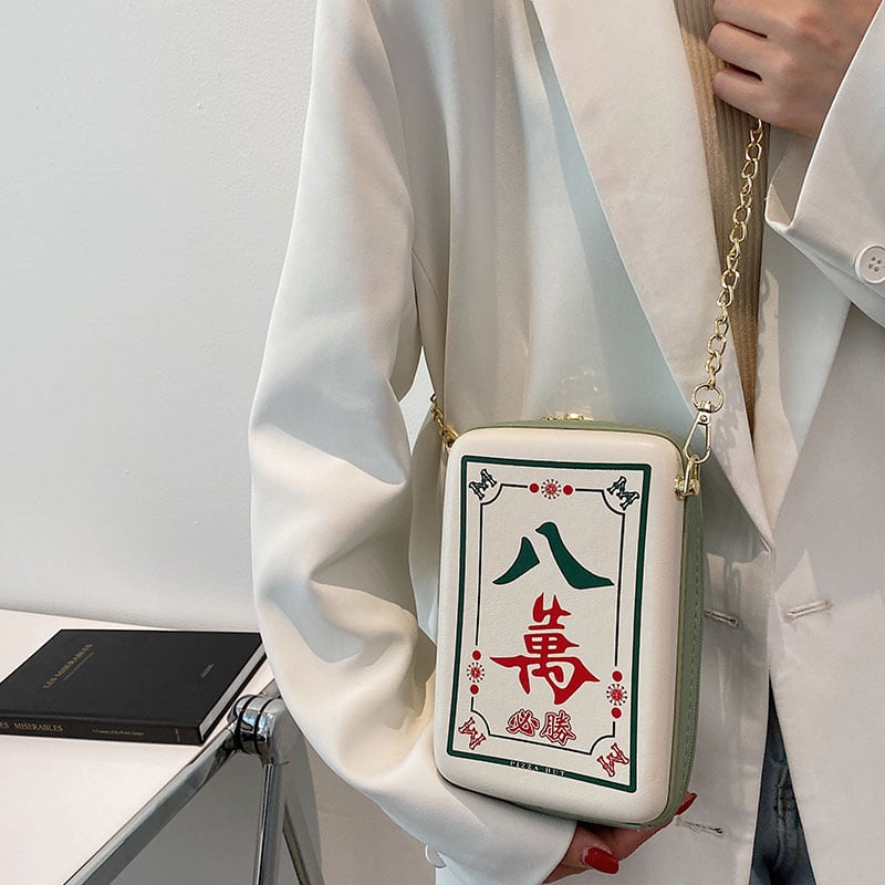 [TIANBAI series] ★Shoulder bag★ 3 types Mahjong mahjong cute green color scheme bag