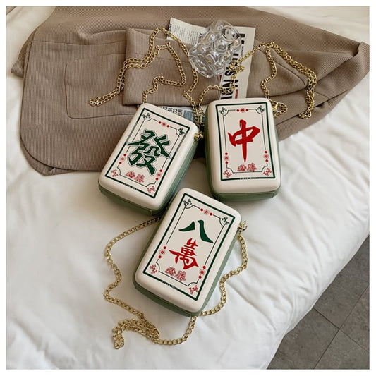 [TIANBAI series] ★Shoulder bag★ 3 types Mahjong mahjong cute green color scheme bag