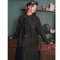 Load image into Gallery viewer, [Kokaisha --- Chichiku Series] ★China style outerwear★ Rasha switching fake layered black black
