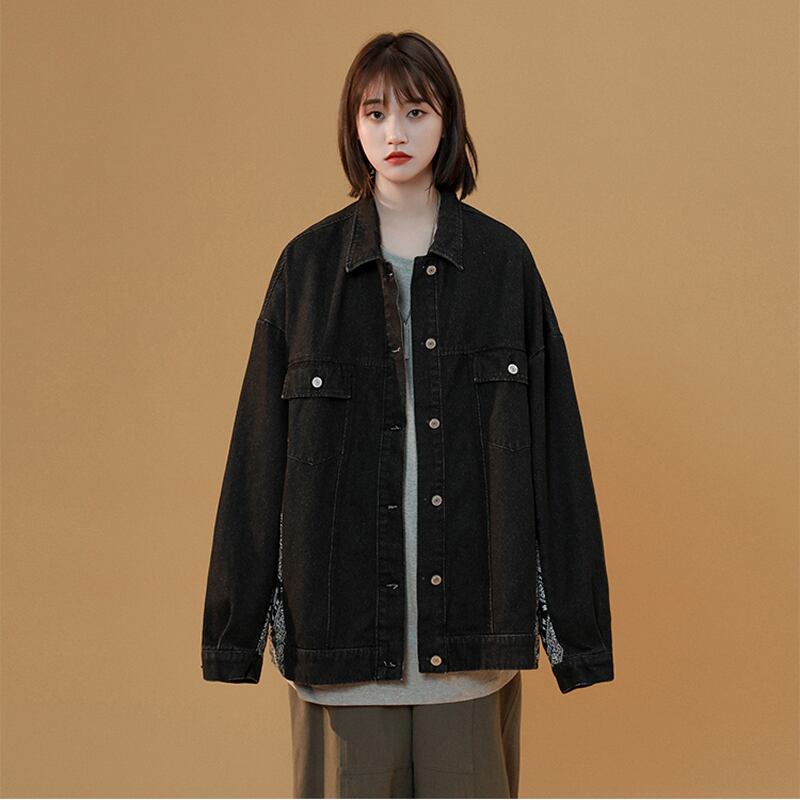 [Winter Series] ★Jacket★ 2color Blue or Black Denim Outer Jeans Unisex Switchable Fashion