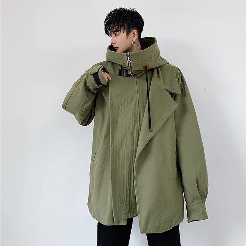 [Coolman Series]★Outerwear★ 2color Unisex Men's Casual Loose Green Black Green Black