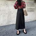 Load image into Gallery viewer, [Oya series] ★Skirt with belt★ 2color Good slimming effect Bottoms Plain Simple Gray Black
