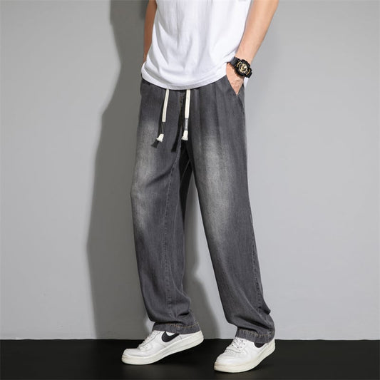 [BIGEMAN Series]★Denim pants★ 2color bottoms thin men's large size cool simple