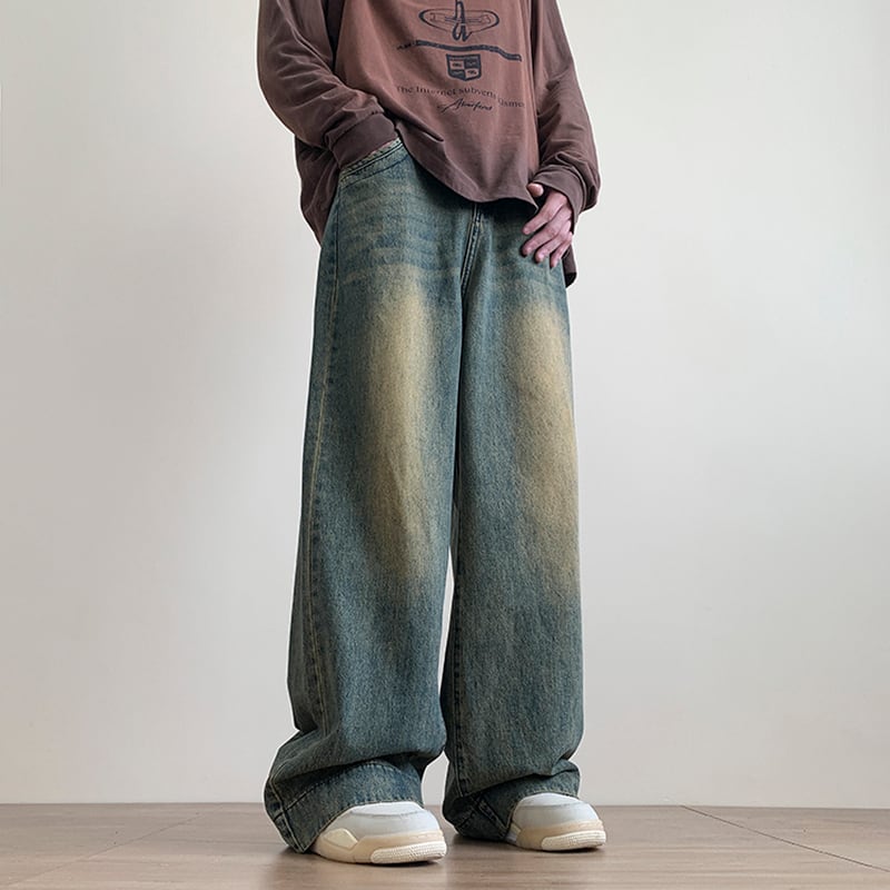 [NANSHI Series]★Denim Pants★ Bottoms Pants Unisex Men's Simple Easy to Match Blue Blue