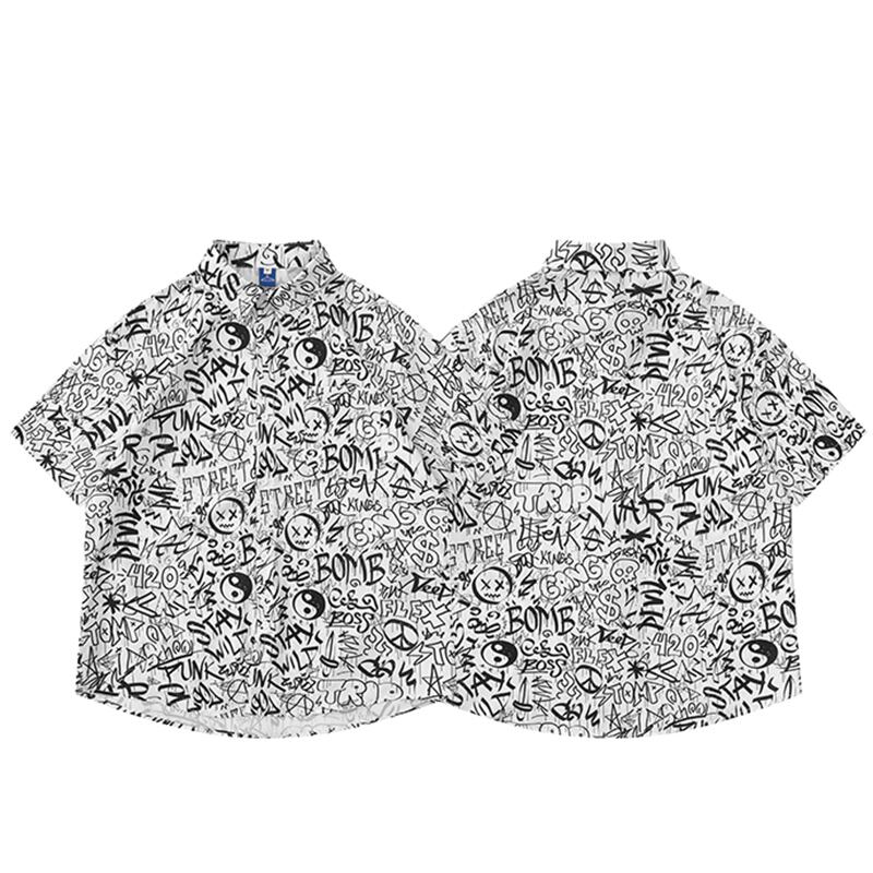 [TRAVEL ISSUANCE Series]★Shirt★ Hawaii Aloha Shirt Unisex Men's Short Sleeve Shirt Unique