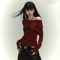 Load image into Gallery viewer, [LadyGhost Series] ★Tops★ Off-shoulder sexy unique wine red red easy to match
