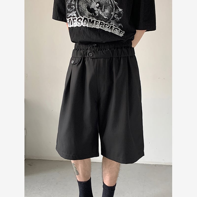 [AIMAKOU Series] ★Shorts★ Shorts 3color Unisex Men's Elastic Waist Black Brown Blue