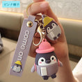 Load image into Gallery viewer, [MEIMEI Series]★Keychain★ 6 Types Penguin Decorations Accessories Couple Pink Ears Police Blue Hat Yellow Hat
