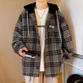 Load image into Gallery viewer, [BIGEMAN Series]★Jacket★ Outerwear 2color Unisex Men's Large Size Hooded Plaid Pattern
