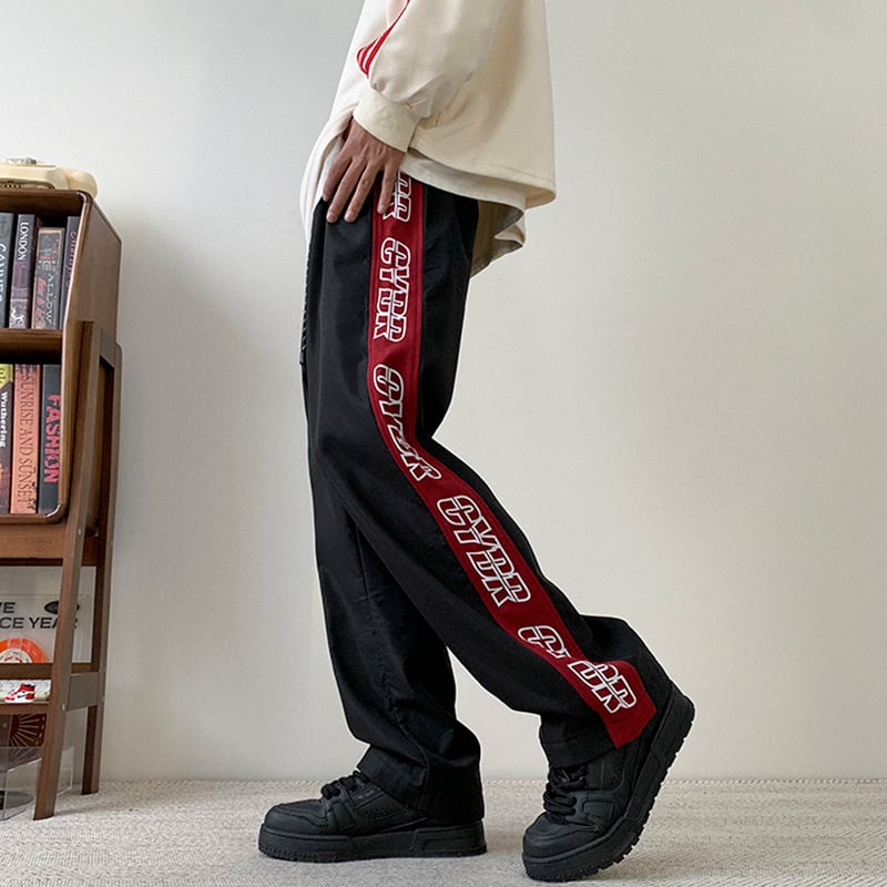 [CHAOMEICHEN Series] ★Casual pants★ Fleece lining 3color bottoms pants unisex men's alphabet green black gray