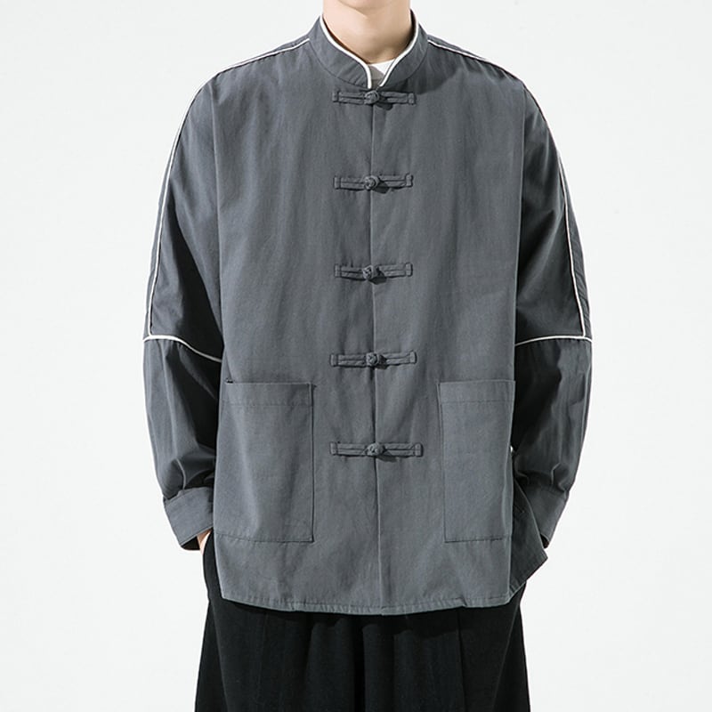 [Small trouble series]★China style jacket★ 3color outerwear unisex men's large size black gray white