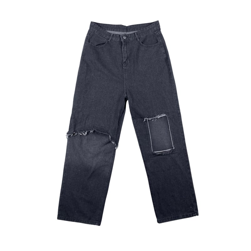 [MGJM Series]★Denim Pants★ Pants Bottoms Slimming Unisex Men's Fashion Black Black