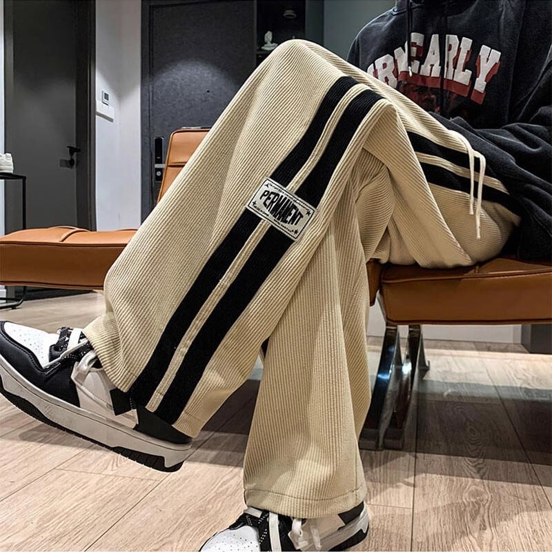 [PPG Series] ★Casual pants★ 3 colors Bottoms Trousers Corduroy Unisex Men's Vertical stripes Striped pattern Black Beige Green