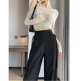 Load image into Gallery viewer, [Lou series]★China style pants★Bottoms Casual pants Chinese button black Black
