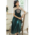 Load image into Gallery viewer, [Shogunsho series]★Hanfu dress★ Embroidery Casual wear Chiffon V-neck Green Green Coming-of-age ceremony SML XL Green Green
