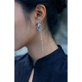 Load image into Gallery viewer, [Small Blue Dragon Series] ★China style earrings★ Pair of earrings, asymmetrical, Dice accessories, bamboo design.
