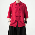 Load image into Gallery viewer, [JUNYI Series]★China style shirt★ Tops 4color Unisex Men's Large Size China Button Casual
