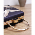 Load image into Gallery viewer, Chinese style bag handmade crane pattern travel everyday photography party retro chain black elegant
