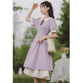 Load image into Gallery viewer, [Shogunsho Series] ★One Piece★ 2color Short Sleeve Literary Style Cute Date Green Purple Cute
