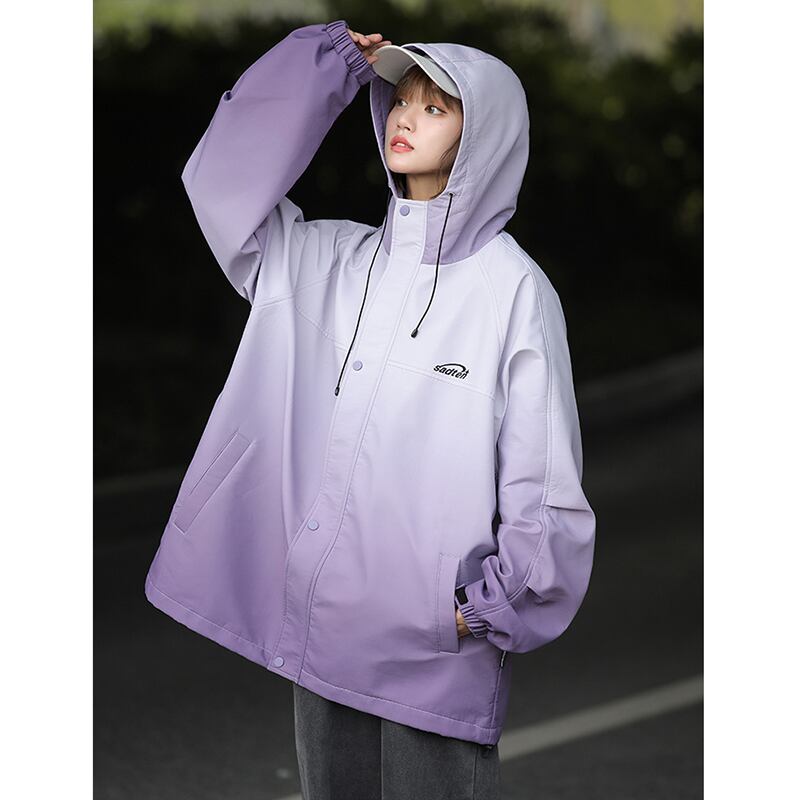 [Fujiiman Series]★Jacket★ Tops 3color Unisex Men's Gradient Purple Black Pink