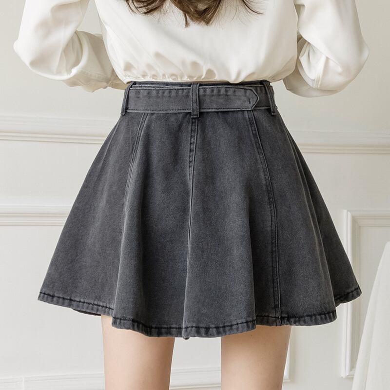 [TUYILIAN Series]★Skirt★ 2color Bottoms Fashion Mini Length Easy to Match Slimming Gray Blue