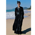 Load image into Gallery viewer, [Da Qinglong Shu Series] ★Chinese style dress + belt★ Long length Chinese clothes Improved Han clothes V neck Switching Black Black
