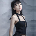 Load image into Gallery viewer, [Kyodo Series]★China style camisole★ Sexy embroidered knit tops Black Black SML Easy to match
