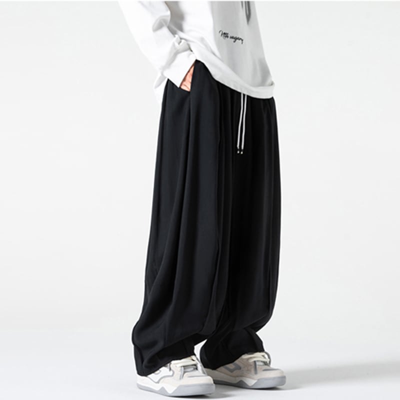 [Small Trouble Series]★China Style Pants★ 5color Gaucho Pants Unisex Men's Large Size Black Brown Wine Red Green Purple