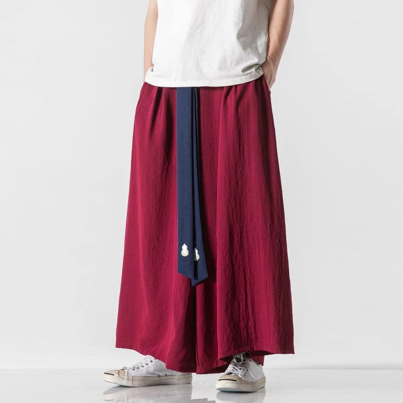 [Small Trouble Series]★China Style Pants★ 5color Large Size Wind Pants Unisex Men's Blue Red Black White