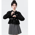 Load image into Gallery viewer, [WEIWU Series]★Shirt★ Tops Ladies Short Length Corduroy Black Cute Stylish
