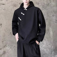 Load image into Gallery viewer, [Illustrated series]★China style hoodie★ Tops Unisex Men's China buttons Thick Autumn clothes Winter clothes Black Black ML XL
