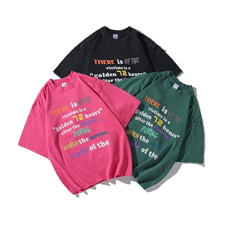 [BIGEMAN Series]★T-shirt★ 3color Tops Short Sleeve T-shirt Unisex Men's Large Size Black Green Pink