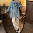 Load image into Gallery viewer, [SZJ Series]★Denim Jacket★ 2color Blue or Black Outerwear Jeans Loose Date Commuting
