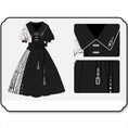 Load image into Gallery viewer, [Dust Smoke Cloud Dream---Boku Bamboo Series] ★Chinese style dress★ Long sleeve switching bamboo Chinese clothing Black Black SML Original Cute
