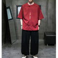 Load image into Gallery viewer, [JUNYI Series]★China style shirt★ Tops 3color Unisex Men's Large Size Embroidery Gray Red
