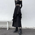 Load image into Gallery viewer, [Miyakoya Series]★Skirt★ Bottoms Irregular Asymmetrical Unique Harajuku style Easy to match Slimming Elastic waist Black Black
