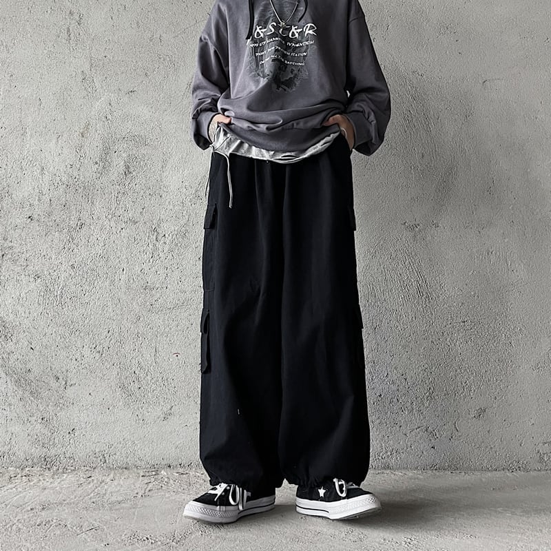 [Miyakoya Series]★Casual Pants★ 3color Brown or Green or Black Pants Bottoms Wide Pants Gaucho Pants