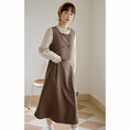 Load image into Gallery viewer, [Shokensho Series] ★One Piece★ Fake Layered Women's Cute Retro Autumn Clothes Coffee Color
