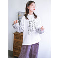 Load image into Gallery viewer, [Kokaisha---Shinkyo Series] ★China style hoodie★ Tops Faux layered letter pattern original black white
