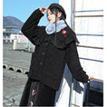 Load image into Gallery viewer, [Old Monster---Eyeball Rose Series] ★China style coat★ Winter coat, thick, warm, winter clothes, embroidery, black, black
