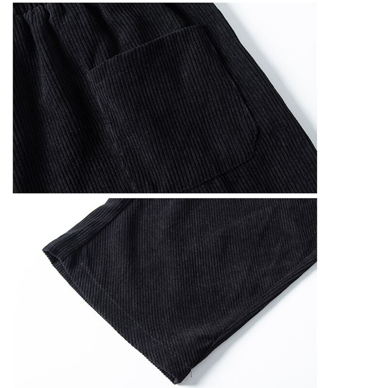 [BIGEMAN Series] ★Casual Pants★ 2color Quarter-length Bottoms Pants Unisex Men's Large Size Corduroy Black Brown