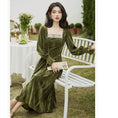 Load image into Gallery viewer, [Kasa Castle Series] ★One Piece★ Velvet Retro Green Green SML XL Party Wedding Date
