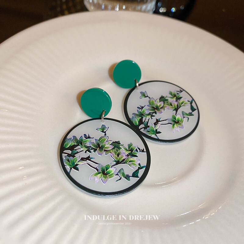 [Drejew Series]★China Style Earrings★ Pair Earrings Women's Accessories Improves Temperament Unique Circle