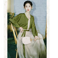 Load image into Gallery viewer, [Az Suna Series] ★Chinese style setup★ 2-piece set Shirt Maki skirt Green Green S M L XL
