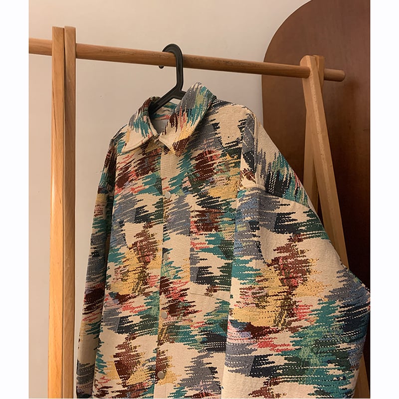 [PPDJ Series]★Jacket★ Outerwear, oil painting style, unisex, men's, large size, cool, easy to match