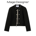 Load image into Gallery viewer, [Mage Designer Series]★Outerwear★ Short length tops Black Black Fashion Easy to match
